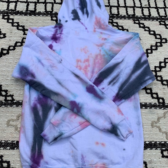 NWT multi tie dye l/s hooded zip-up sweatshirt - Picture 11 of 15